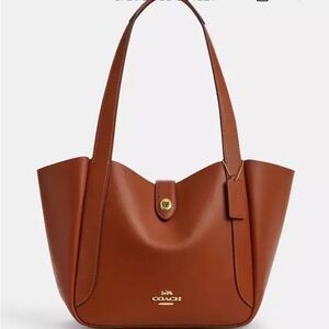 Coach Hadley Turnlock Tote Tan Leather Tote Bag